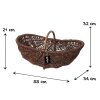 Holzkorb Weide oval ungeschält geflochten Kaminkorb 55cm