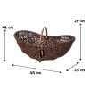 Kleiner Holzkorb oval ungeschälte Weide handgeflochten, Kaminkorb, 45 cm