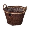Gartenkorb rund Weide mit Dekoband handgeflochten, 2 Griffe, Holzkiepe Ø 50 cm