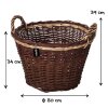 Gartenkorb rund Weide mit Dekoband handgeflochten, 2 Griffe, Holzkiepe Ø 50 cm