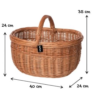 Einkaufskorb oval gesottene Weide handgeflochten, fester...