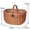 Einkaufskorb Weide oval gesottener geflochtener Henkel Marktkorb 40x34cm