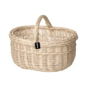 Einkaufskorb Weide oval hell geflochten stabiler Henkel...
