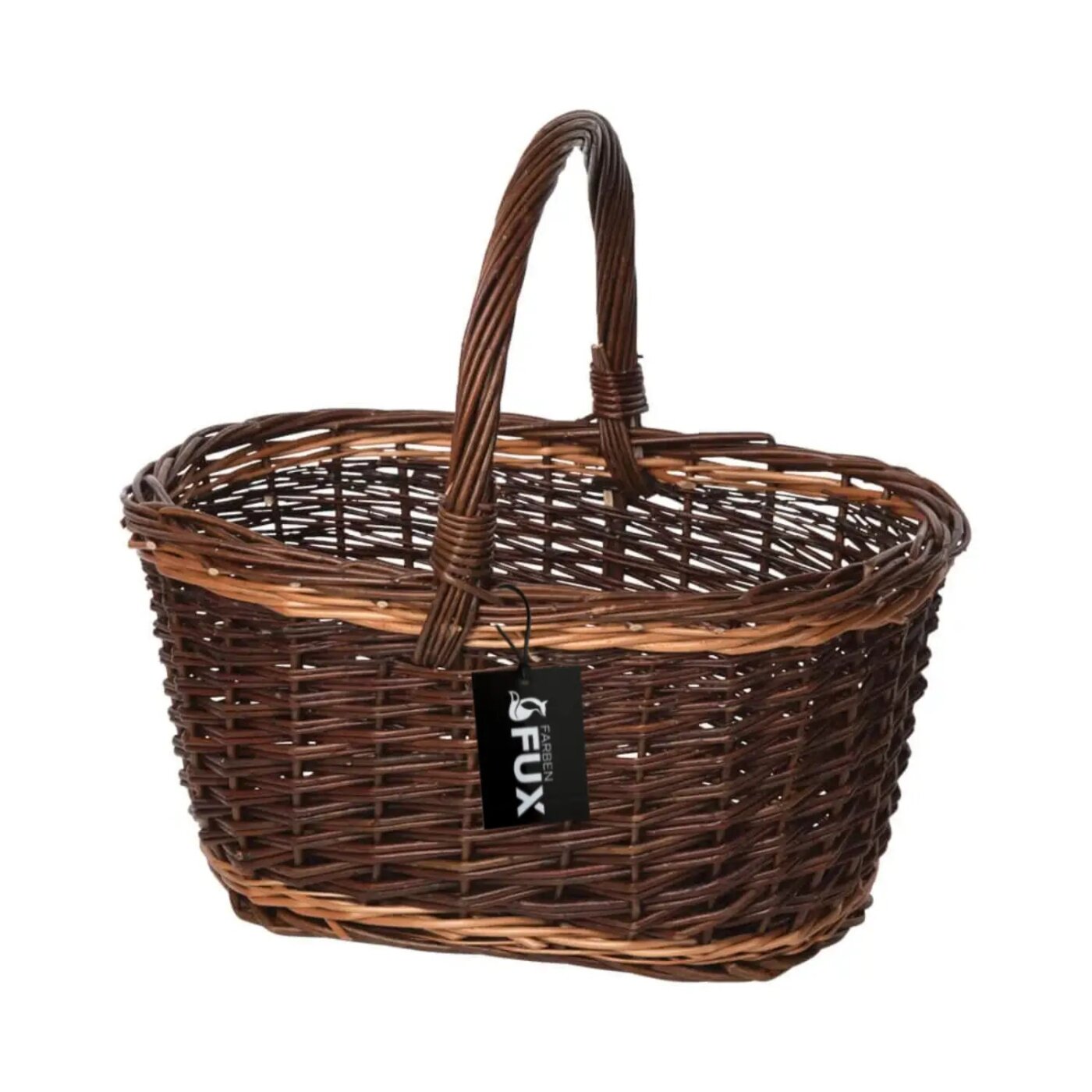 Einkaufskorb oval Weide grün 46x32 cm, stabiler Henkel