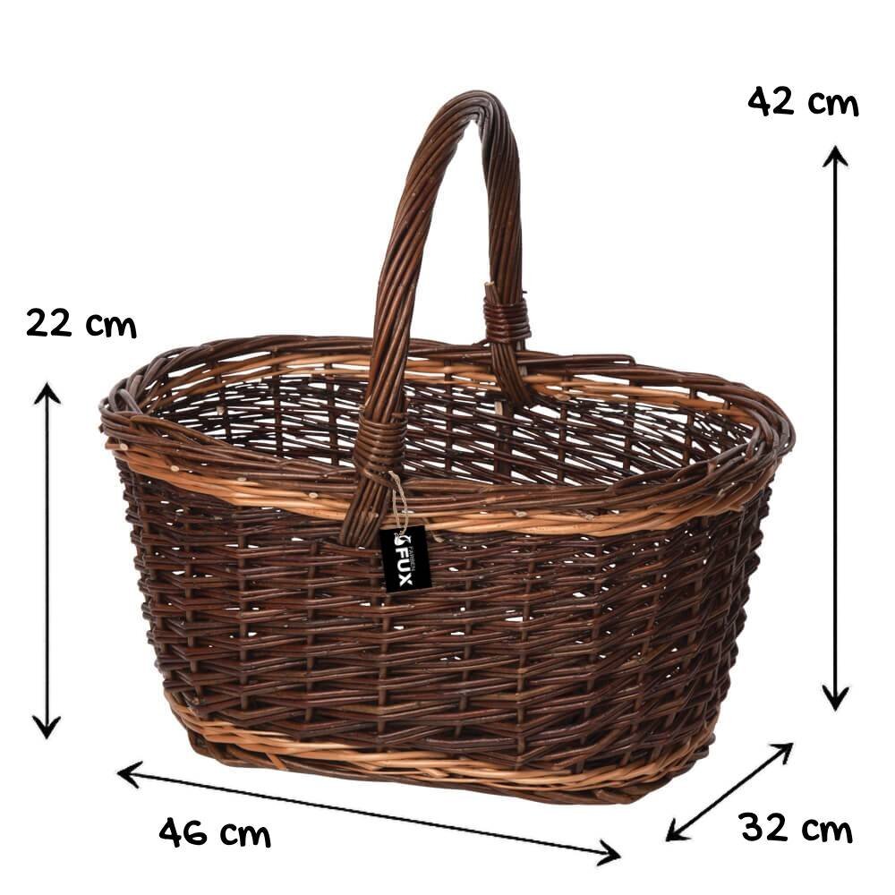 Einkaufskorb oval Weide grün 46x32 cm, stabiler Henkel
