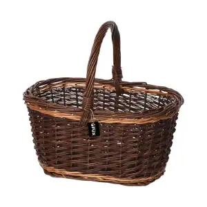 Einkaufskorb Weide oval grün geflochten stabiler...