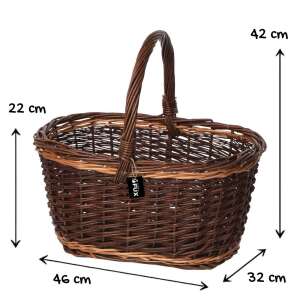 Einkaufskorb Weide oval grün geflochten stabiler...