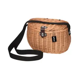 Anglerkorb Weide geflochten mit Schultergurt Leder...