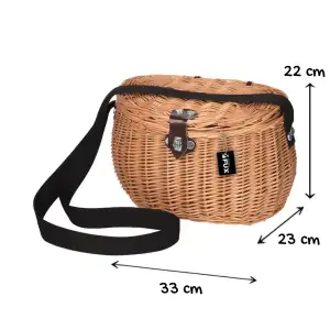 Anglerkorb Weide geflochten mit Schultergurt Leder...