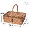 Gartentablett Weide handgeflochten mit MDF-Boden, Serviertablett 46x37 cm