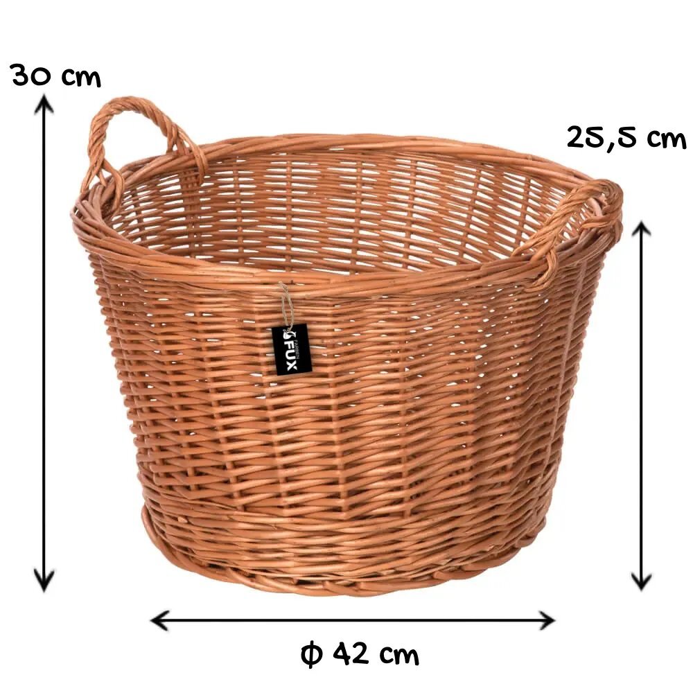 Allzweckkorb groß rund Weide 42 cm, zwei Griffe
