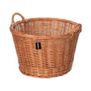 Allzweckkorb gross rund Weide geflochten zwei Griffe...