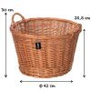 Allzweckkorb gross rund Weide geflochten zwei Griffe robuster Korb 42cm