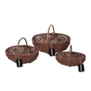 Allzweckkorb-Set 3-teilig oval ungeschälte Weide...