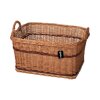 Holzkorb rechteckig Weide dunkel geflochten Holzboden Feuerholzkorb 62x52cm