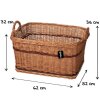 Holzkorb rechteckig Weide dunkel geflochten Holzboden Feuerholzkorb 62x52cm