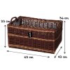 Kaminkorb rechteckig Weide ungeschält geflochten zwei Henkel 63x43cm