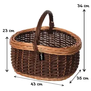 Einkaufskorb oval Weide ungeschält geflochten...