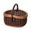Einkaufskorb oval Weide ungeschält geflochten Zopfrand 43x35cm