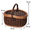 Einkaufskorb oval Weide ungeschält geflochten Zopfrand 43x35cm