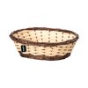 Große Holzschale oval hell Weidenrand geflochten Dekoschale 30x24cm