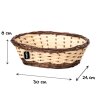 Große Holzschale oval hell Weidenrand geflochten Dekoschale 30x24cm
