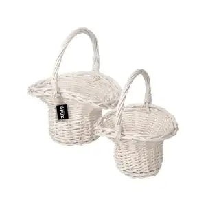Blumenstreukörbchen 2er Set weiß lackiert...