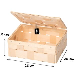 Spanbox natur mit Deckel Holzbox Aufbewahrungskiste 25x20cm