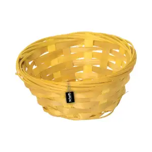 Bambusschale rund gelb kleine geflochtene Dessertschale...