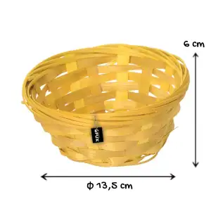 Bambusschale rund gelb kleine geflochtene Dessertschale...