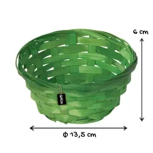 Bambusschale rund grün kleine geflochtene...