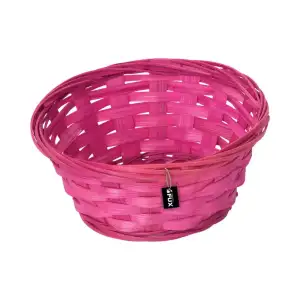 Bambusschale rund pink kleine geflochtene Dessertschale...