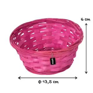 Bambusschale rund pink kleine geflochtene Dessertschale...