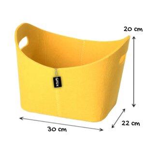 Allzweckkorb Filz oval gelb mit Griffen vielseitig 30x22cm
