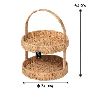 Etagere 2 teilig Wasserhyazinthe rund geflochten...