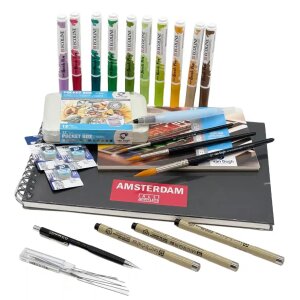 Nature Journaling Set hochwertig Van Gogh Aquarellfarben...