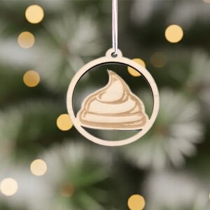 Hässliche Weihnachtsdekoration aus Holz Baumschmuck Weihnachtskugeln Spaßartikel