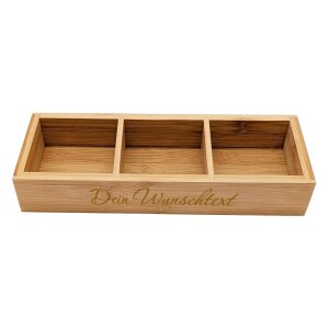 Ordnungsbox 3 Fächer 28x10x4,5 cm Bambus mit...