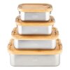 Herbertz CJH Edelstahl Lunch Box S mit Bambus-Deckel