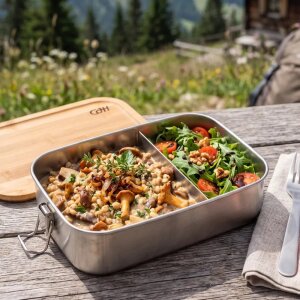 Herbertz CJH Edelstahl Lunch Box L mit Bambus-Deckel