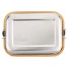 Herbertz CJH Edelstahl-Lunchbox L 1,4 l mit Bambusdeckel und Fachteiler