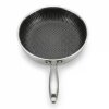 Bratpfanne Edelstahl 28 cm Induktion mit Wabenstruktur, Keramikbeschichtung