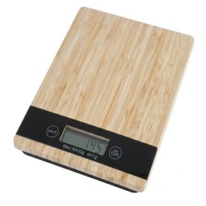 Digitale Küchenwaage Bambus bis 5 kg, flache...