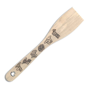 Pfannenwender Buchenholz mit Pilzmotiven 30 cm,...