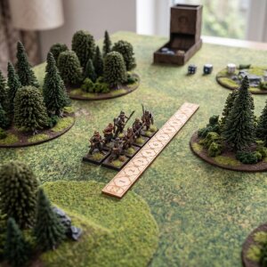 Tabletop Ruler 11 Zoll Holz Lineal für Wargames lasergraviert Blanko Rückseite