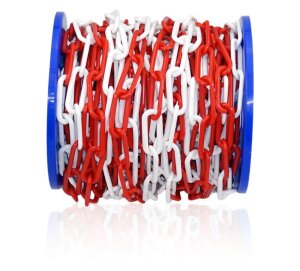 Robuste Absperrkette aus Kunststoff 8 mm Rot/Weiß...