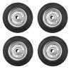 4er Set Vollgummi-Rad 180x45x20 mm Rola Nabe 58 mm, Stahlfelge, schwarz
