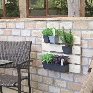 Set 6x Geli EASY Pflanzgefäß für Europaletten Pflanztopf Blumentopf Blumenkübel anthrazit