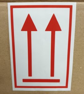 100 x Gefahrgutaufkleber "Rote Pfeile" Etiketten Sticker Warnung Gefahr Hinweis